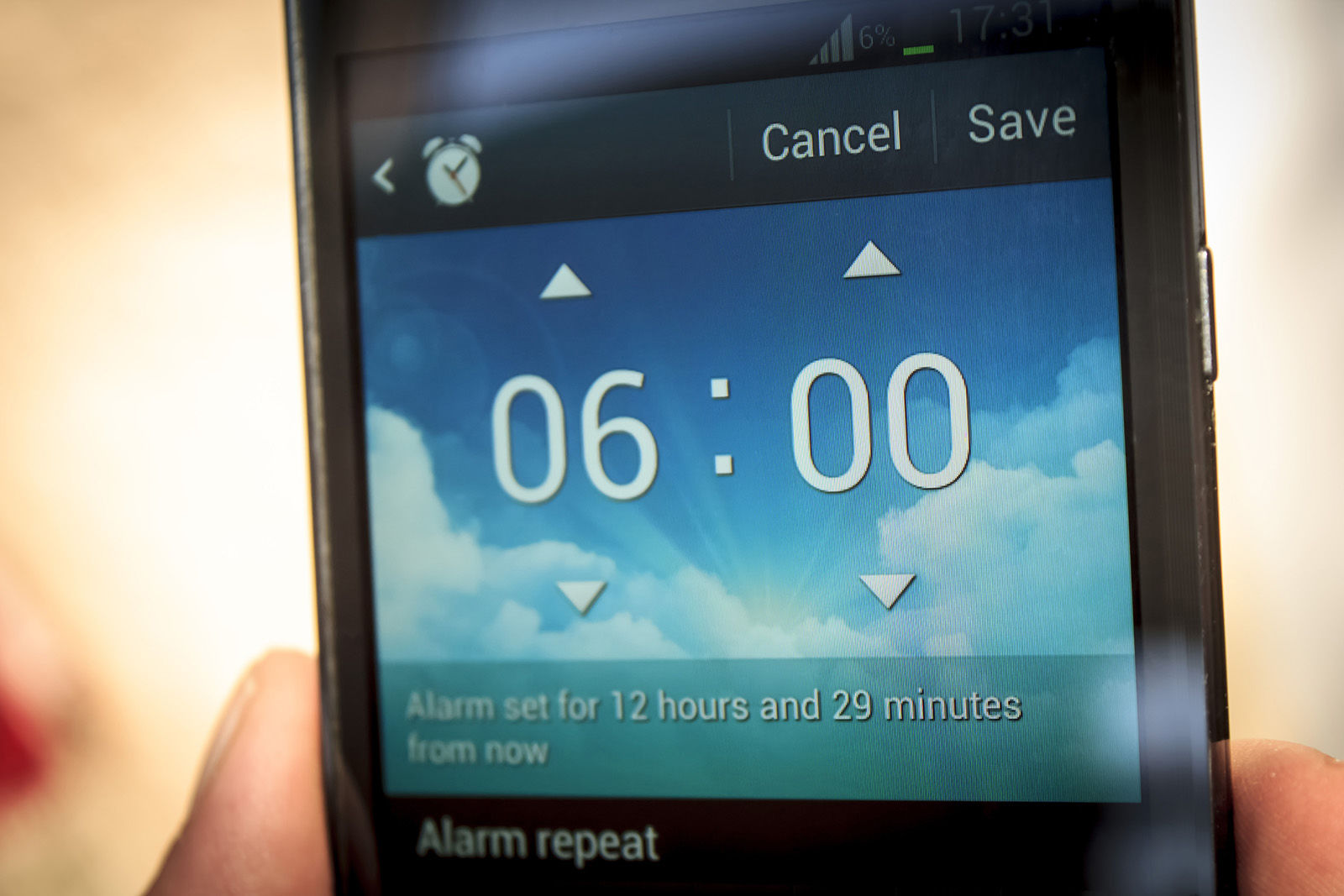 7. Set your alarm